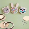 10PCS Mini Embroidery Hoop Wooden Ring Mixed Round Pendant Cross Stitch Frame Kit For Jewelry Keyring Crafts Sewing Accessories. 