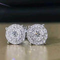 Huitan Modern Women's Stud Earrings Simple Stylish Design Wedding Engagement Fashion Accessories Fancy  Brilliant CZ Jewelry. 