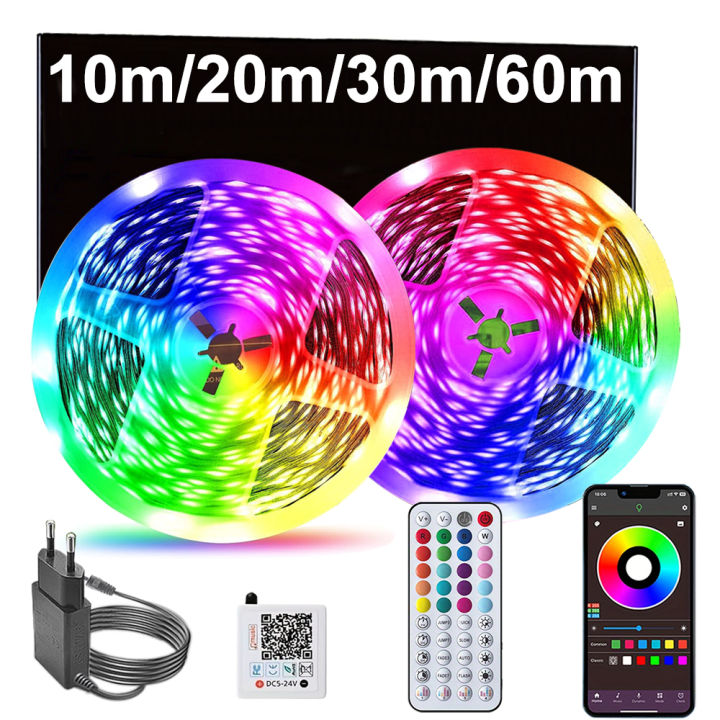 RGB Led Strip Lights Music Sync APP Control Led Room Lights 10m 20m 30m ...