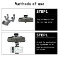 Car Phone Holder Rearview Mirror Mount Car Phone Bracket Navigation Stand Foldable Adjustment Holder Car Cell Phone Support.