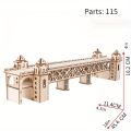 1set DIY Wooden Model Kit 3D Puzzle Assembly Wood Craft Ornament for Bedroom & Living Room Decor. 