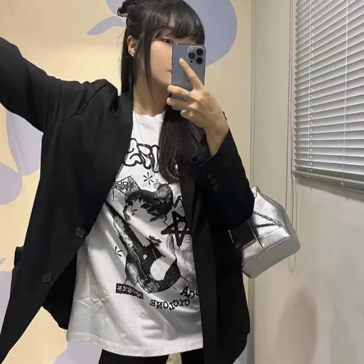 American%20Cat%20Rock%20Guitar%20Graphic%20Short%20Sleeve%20T-Shirt%20Loose%20Korean%20Fashion%20Oversized%20Women's%20Summer%20Clothes%20Y2k%20Streetwear%20-%20Image%204