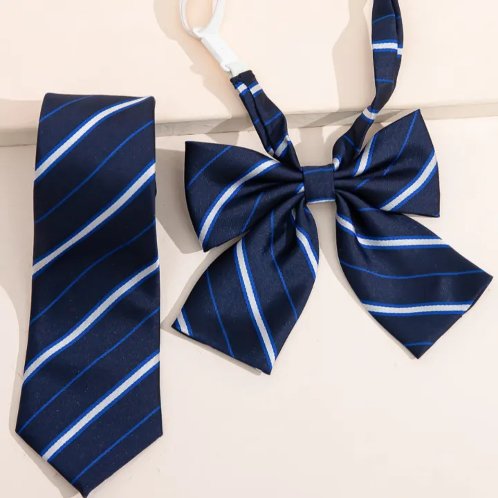 Handcrafted%20JK-style%20striped%20necktie%20&%20bow%20tie%20-%20youthful%20school%20uniform%20accessory%20-%20Image%206