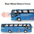 1:32 Scale Passenger Bus Model Toy Car 5 Doors Opened Alloy Diecast Sound Light Simulation Creative Toys Models Present for Boys. 