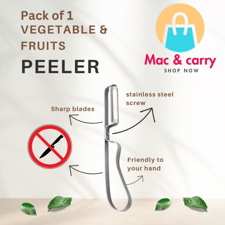 vegetable peeler - fruits carrot cucumber potato apple stainless steel peeler - easy to use comfortable handle - vegetable peeler in silver