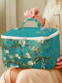 1pc， Portable travel cosmetics with floral patterns, large capacity travel storage bag, cute and stylish makeup bag. 