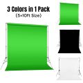 3 in 1 Combo Backdrops,Green Screen,White Screen,Black Screen,Studio Backdrops, Studio Background,Studio Wallpaper, TikTok YouTube Backdrops. 