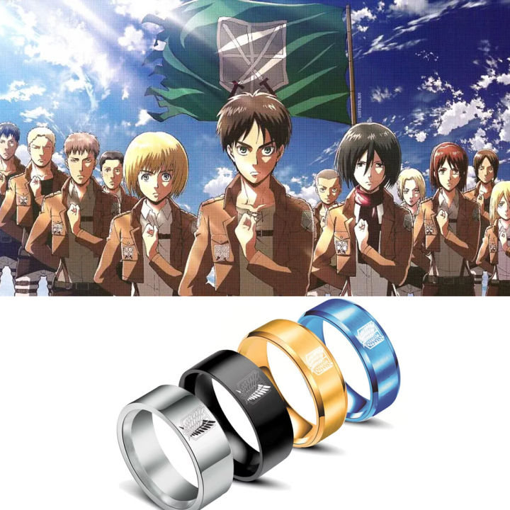 Anime Trendy Charm Attack on Titan Investigation Corps Logo Ring Wings ...