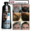 Mokeru 200ml Natural Ginger Shampoo Mens Beard Black Dye Shampoo Hair Coloring Black Shampoo For Men Covering White Gray Hair. 