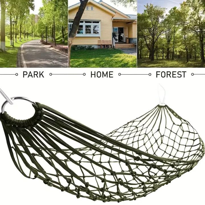 Travel%20Hammock,Camping%20Hammock,%20Outdoor%20Sport%20Hammock%20%20Green%20Net%20Mesh%20Nylon%20Sleeping%20Bed%20-%20Image%205