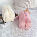 Cute Plush Makeup Bag for Women Portable Travel Small Cosmetic Bags Solid Color Zipper Toiletry Bag Washing Pouch Storage Bags. 