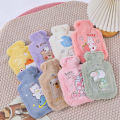 Cartoon Plush Rabbit Bear Hot Water Bottle Water Filling Velvet Small Portable Student Hand Warmer Cute Warm Water Bag.