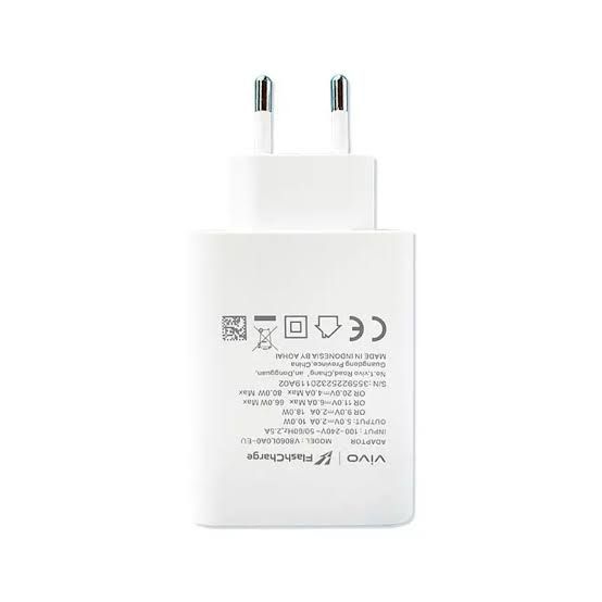 Vivo 80W Original FlashCharge Adapter with Cable