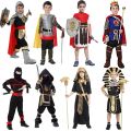 Children's knight costume role-playing performance costume party European knight armor medieval royal castle defense armor ninja. 