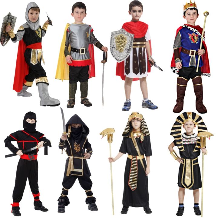 Children's knight costume role-playing performance costume party European knight armor medieval royal castle defense armor ninja
