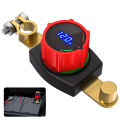 Top Post Battery Disconnect Switch 12V-48V with LED Voltmeter DC 5-60V Battery Kill Switch On/Off Battery Cut Off Switch For Car. 