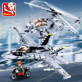 Aviation  Building Blocks Air Force F/A-18E Super Hornet Fighter Helicopter Aircraft Plane War Weapon Bricks Kids Toys. 