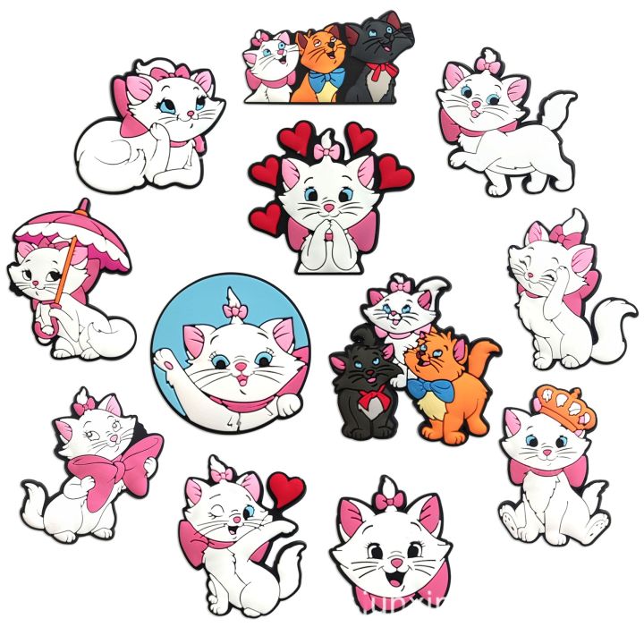 Mesuca%2012Pcs%20Elegance%20Marie%20Cat%20The%20Aristocats%20Shoe%20Charms%20PVC%20Cute%20Cartoon%20Decorations%20Reusable%20Clog%20Shoe%20Ornaments%20Accessories%20-%20Image%202