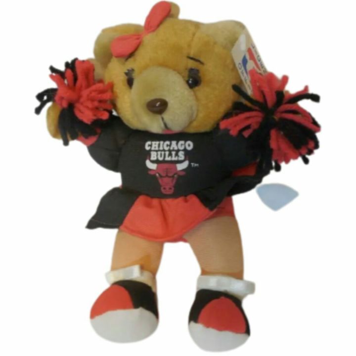 NBA Chicago Bulls Cheerleader Bear Stuffed Animal Plush Basketball