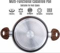 Granite Coating Forged Aluminum Non Stick Casserole with Glass Lid 26/28 cm with Bakelite Wood Effect Handle, Prime Quality Cookware induction cooker. 