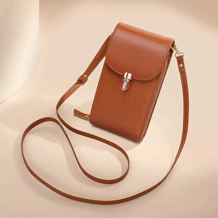 Genuine%20Leather%20Phone%20Bag,%20Crossbody%20Bag,%20Shoulder%20Bag%20with%208%20Card%20Slots,%20ID%20Evidence%20Slot,%20Zipper%20Pocket,%20lychee%20Patterned%20Cowh%20-%20Image%204