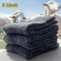 3/5 Pairs Men's Warm Socks, Thick Towel Mid-Calf Socks, Anti-Cold Snow Boots Socks Elastic Solid Color.