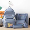 4 / 5 pcs aesthetic Preppy  Backpack Set of multiple. 