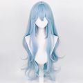 Anime New Rei Ayanami Cosplay Wig EVA Cosplay Long Wave Blue Wig EVA Cosplay Wigs Heat Resistant Synthetic Hair Wigs. 