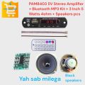 PAM8403 Amplifier 5v DC Bluetooth MP3 Player 3 Inch 5W 4 Ohm Mini Audio Full Range Speakers. 