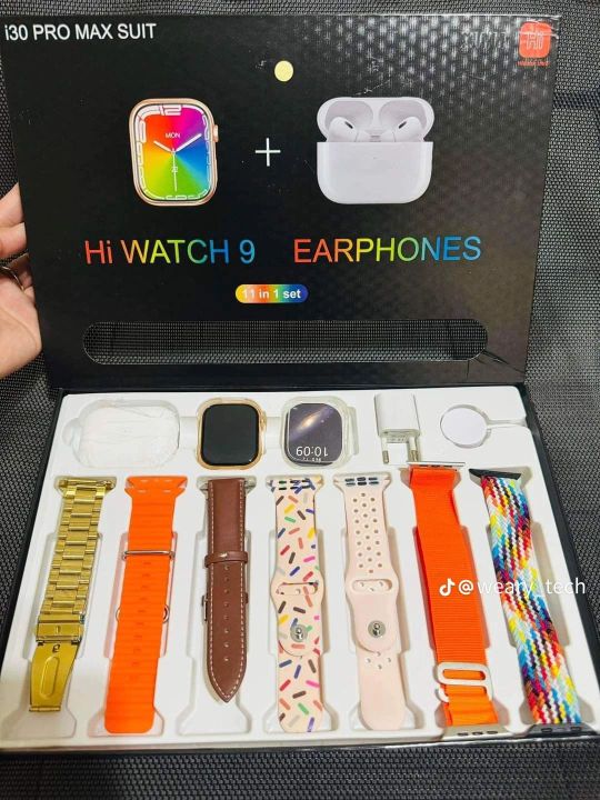 i30%20Pro%20Max%20Suit%20Hi%20watch%209%20Ultra%2011%20in%201%20Set%20Smart%20watch%20with%20Free%20Airbuds,%205v%20Adapter%20and%20Aluminum%20Case%20I%2049mm%20Big%20HD%20Display%20I%20Bluetooth%20calling%20and%20touch%20watch%20-%20Image%202