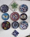 wall hanging plates blue pottery. 