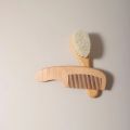 Soft Wool Baby Comb Set 2pcs Beech Wood Hair Brush Newborn Massager Baby Care Soothing Shower . 