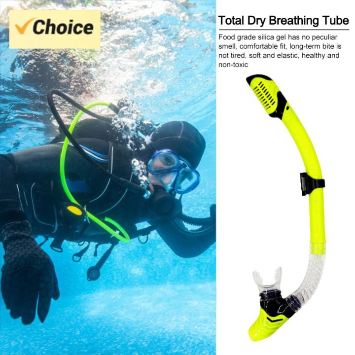 Breathing Tube Full Dry Flexible Silicone Mouthpiece Diving Snorkeling Gear Prevention Water Choking Equipment