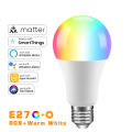 Matter  Homekit WiFI Smart RGB+ White Light Bulb SmartThings APP Control Support Siri  Home Alexa Voice Assistant. 