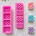 4-chamber square massage point soap silicone mold, handmade aromatherapy mold, DIY candle and soap making mold.