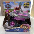 Original PAW Patrol Rescue Wheels Vehicle Toy with Collectible Action Figure Roxi Boomer Skye Chase Rocky Kids Toy Birthday Gift. 