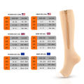 1Pair Zipper Compression Socks for Women & Men, Sturdy Zippered Stocking to Improves Blood Circulation, Relieves Pain & Swelling. 