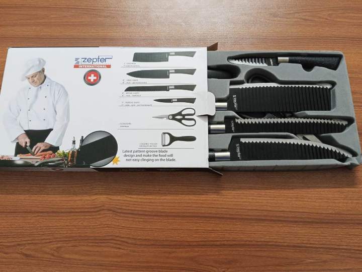 Zepter%206%20Pcs%20Stainless%20Steel%20Kitchen%20Knife%20Set%20%E2%80%93%20Sharp,%20Durable,%20Premium%20Quality%20%E2%80%93%20Chef%20&%20Cooking%20Knives%20for%20Home%20&%20Restaurant%20Use%20-%20Image%203