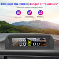 TPMS Car Tire Pressure Alarm Monitor System Real-time Display Attached to glass wireless Solar power with 4 sensors. 