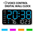Large Digital Wall Clock Temp Date Week Display Remote Control USB Powered Table Clock Wall-mounted Dual Alarms LED Clocks. 