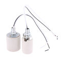 E14/E27 Ceramic Screw Lamp Holder LED Light Heat Resistant Adapter Home Use Round Socket For Bulb Base With Cable. 