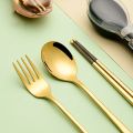3pcs Stainless Steel Dinnerware Set Flatware Camping Travel Sets Chopsticks Fork Spoon Cutlery Case Tableware Kitchen Tool. 