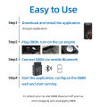 Automotive Diagnostic Tools Bluetooth-Compatible OBD2 Scanner V1.5 Code Reader OBDII Diagnosis Scanner for Android IOS Windows. 