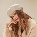 100% Wool Beret Hat Women Winter Thick French Hat Girls Solid Color Autumn Berets Caps Hats For Women Flat Cap Hat Felt Berets. 