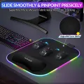 High-Quality XXL RGB Gaming Mouse Pad SMALL & Large Size with Gel Wrist Pad - Extended & Small Led Soft Cloth Mousepad Mat with Non-Slip Rubber Base & 14 Lighting Modes for Gamers, PC Computer, Laptop, Office - (800×300×4mm) - Black - FunBug. 