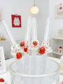 1/5pcs Strawberry Rabbit Decorated Glass Straw, Perfect for Drinks, Bendy Straw, Back-To-School , Christmas Present. 