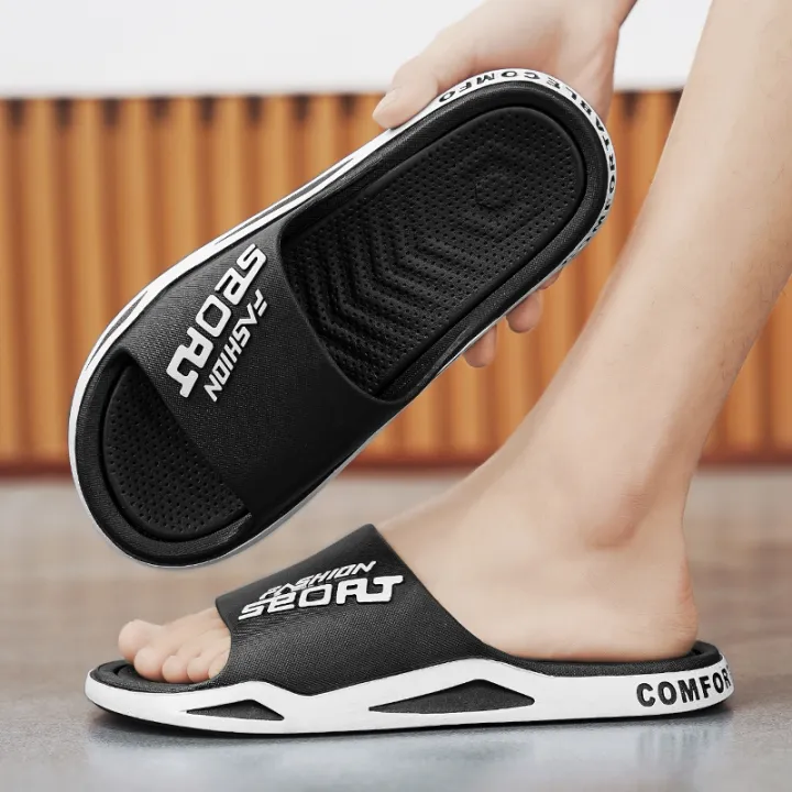 Men's Casual Sport Slides Anti-Odor Outdoor Slippers Men 2025 Soft EVA Bathroom Beach Shower Sandals Fashion Slip-On Slippers