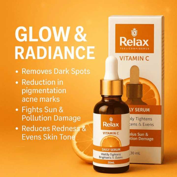 Relax Vitamin C Daily Serum 30ml - Brightening Tightening And Even Tone Formula