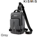 KISMIS Men's Multifunction  Messenger Bag Shoulder Cloth Chest Bags Crossbody Casual Man USB Charging Handbag. 