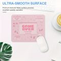 1pc Pink Game Over Design  Mouse Pad, Non-Slip Base, Comfort Woven Fabric Surface, Desk Mat. 
